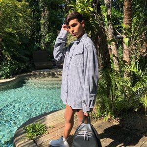 No gender button down shirt by Enyce, long sleeves